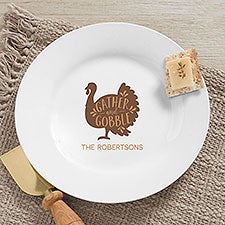 Gather & Gobble Personalized Thanksgiving Appetizer Plate - 31972