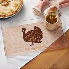 Gather & Gobble Personalized Thanksgiving Serving Tray - 31978
