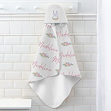 Blooming Baby Girl Personalized Baby Hooded Towels - 31988