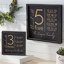 Blessed With Personalized Distressed Black Wood Wall Art - 32019