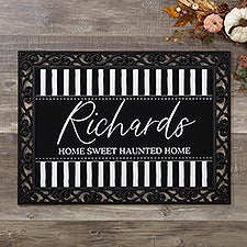 Spellbinding Stripes Personalized Black & White Halloween Doormats - 32044