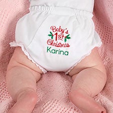 Babys First Christmas Embroidered Diaper Cover - 32063