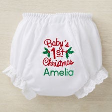 Babys First Christmas Embroidered Diaper Cover - 32063