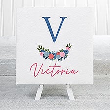 Blooming Baby Name Personalized Nursery Canvas Prints - 32075