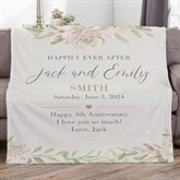 Floral Anniversary Personalized Couple Blankets - 32115