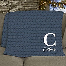 Christmas Sweater Monogram Personalized Blankets - 32117