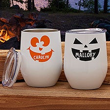 Jack-o-Lantern Personalized Stainless Insulated Wine Cup - 32126
