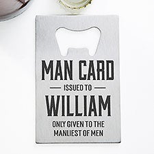 Man Card Personalized Credit Card Size Bottle Opener - 32143