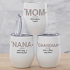 Floral Mom philoSophies Personalized Stainless Insulated Wine Cup - 32148