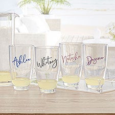 Trendy Script Name Personalized Tritan Highball Glasses - 32177