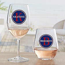 Anchors Aweigh! Personalized Triton Wine Glasses - 32179