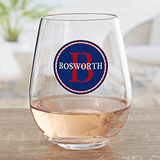 Anchors Aweigh! Personalized Triton Wine Glasses - 32179