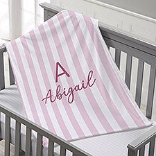 Delicate Stripes Personalized Girls Blankets - 32268