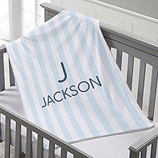 Delicate Stripes Personalized Boys Blankets - 32269