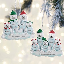 Polar Bear Family Personalized Christmas Ornaments - 32276