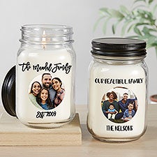 Family Photo Message Personalized Farmhouse Candle Jar - 32329