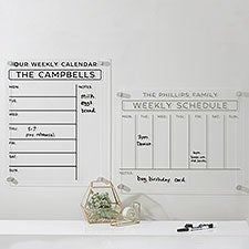 Personalized Clear Acrylic Weekly Wall Calendar - 32333