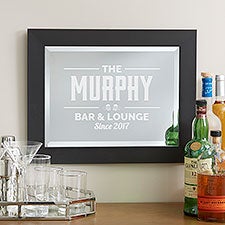 The Bar Engraved Framed Wall Mirror - 32336