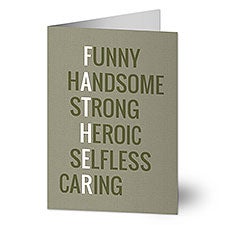 Father Acronym Personalized Fathers Day Greeting Cards - 32345