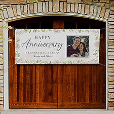 Floral Anniversary Personalized Photo Banners - 32357