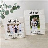 At Last... Personalized Wedding Shiplap Picture Frame - 32358