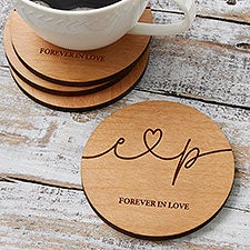 Drawn Together By Love Personalized Wedding Coaster Favors - 32364