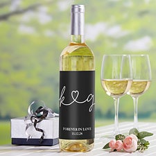 Drawn Together By Love Personalized Wine Bottle Labels - 32370