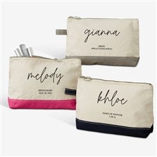 Drawn Together By Love Personalized Bridesmaid Makeup Bags - 32373