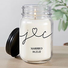 Drawn Together By Love Personalized Farmhouse Candle Jar - 32376