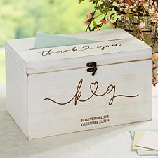 Drawn Together By Love Personalized Wedding Card Box - 32378