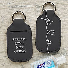 Drawn Together By Love Personalized Hand Sanitizer Holder Keychain - 32381