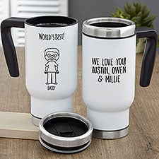 Stick Figure Character For Him Personalized Commuter Travel Mug - 32389