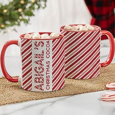 Candy Cane Lane Personalized Christmas Hot Cocoa Mugs - 32393