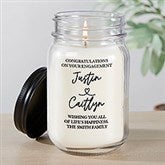 Drawn Together By Love Personalized Engagement Candle Jar - 32411