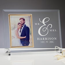 Moody Chic Personalized Glass Wedding Frame - 32422