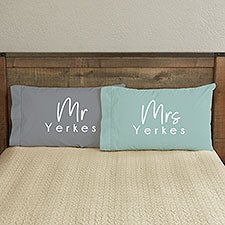 Scripty Love Personalized Wedding Pillowcase Set - 32423