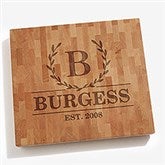 Laurel Wreath Personalized Butcher Block Cutting Board - 32424