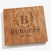 Laurel Wreath Personalized Butcher Block Cutting Board - 32424