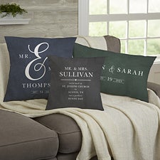 Moody Chic Personalized Wedding Throw Pillows - 32431