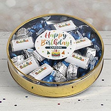Bold Birthday Personalized Tin with Hersheys & Reeses Mix - 32448D