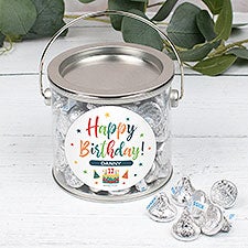 Bold Birthday Personalized Silver Paint Gift Can with Sticker - 32452D