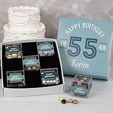 Modern Birthday For Him Personalized Premium Gift Box with Candy Favor Cubes - 32458D