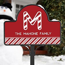 Candy Cane Lane Personalized Magnetic Garden Sign - 32473