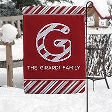 Candy Cane Lane Personalized Christmas Garden Flag - 32474