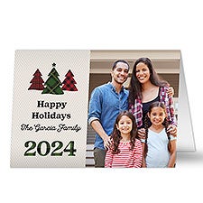 Plaids  Prints Personalized Photo Christmas Cards - 32485
