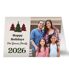 Plaids  Prints Personalized Photo Christmas Cards - 32485