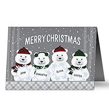 Polar Bear Family Personalized Christmas Cards - 32486