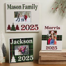 Plaid  Print Christmas Year Personalized Picture Frames - 32521