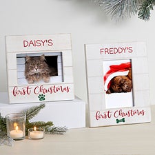 Pets First Christmas Personalized Shiplap Frames - 32534