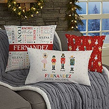 Sugarplum & Nutcracker Personalized Christmas Throw Pillows - 32546